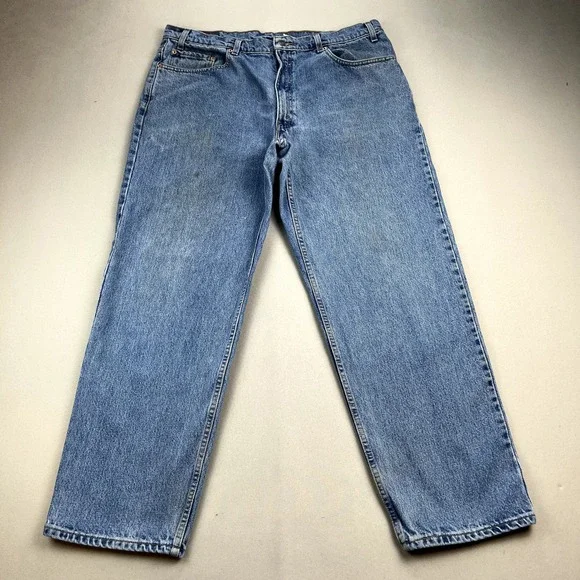 Vintage Levis 550 Jeans Mens 40x30 Blue Denim Relaxed Fit Light Stone Wash 90s - Picture 4 of 14